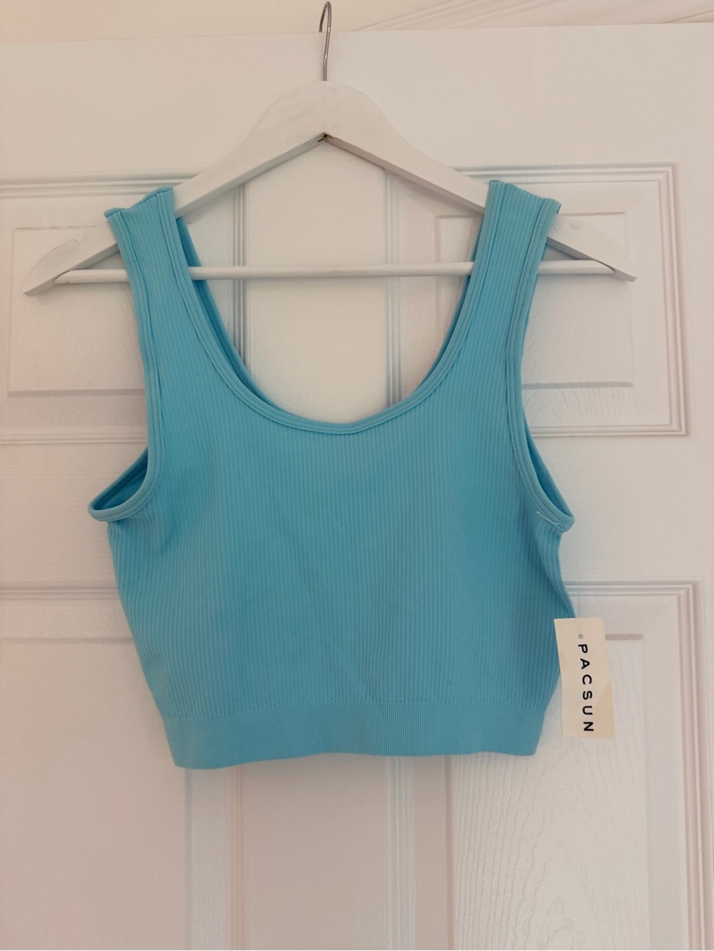PacSun Contour Ribbed Crop Tank | Blue | Small | NWT